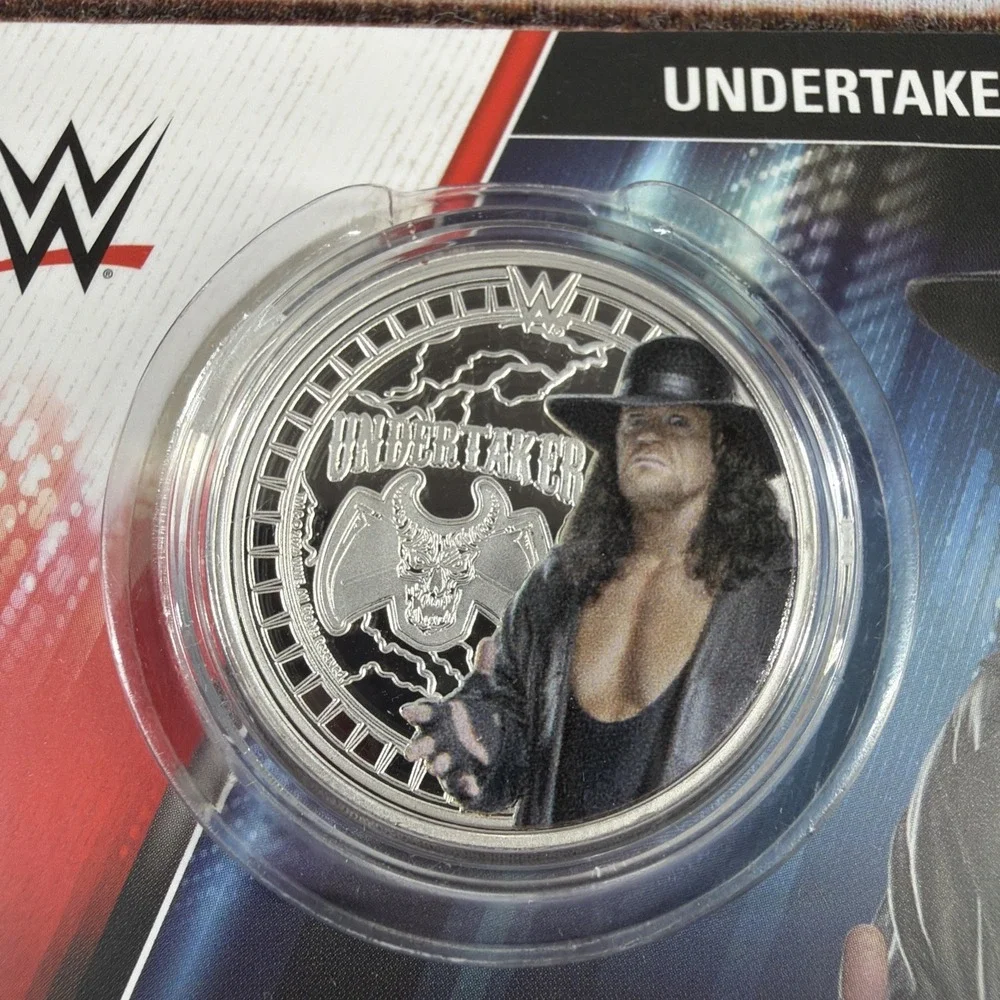 Official WWE Wrestling Collection Undertaker Silver Plated Commemorative Coin